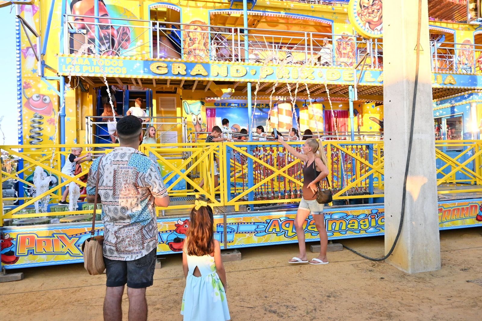 Una de las atracciones del recinto ferial, en el Día del Niño.