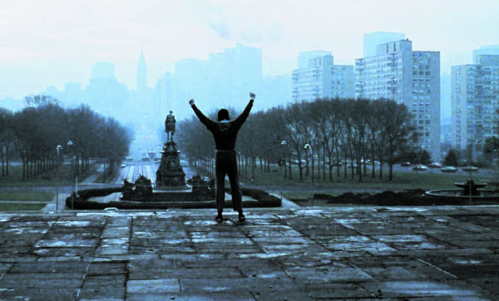 Wepner pisa a Alí en su combate de 1975.