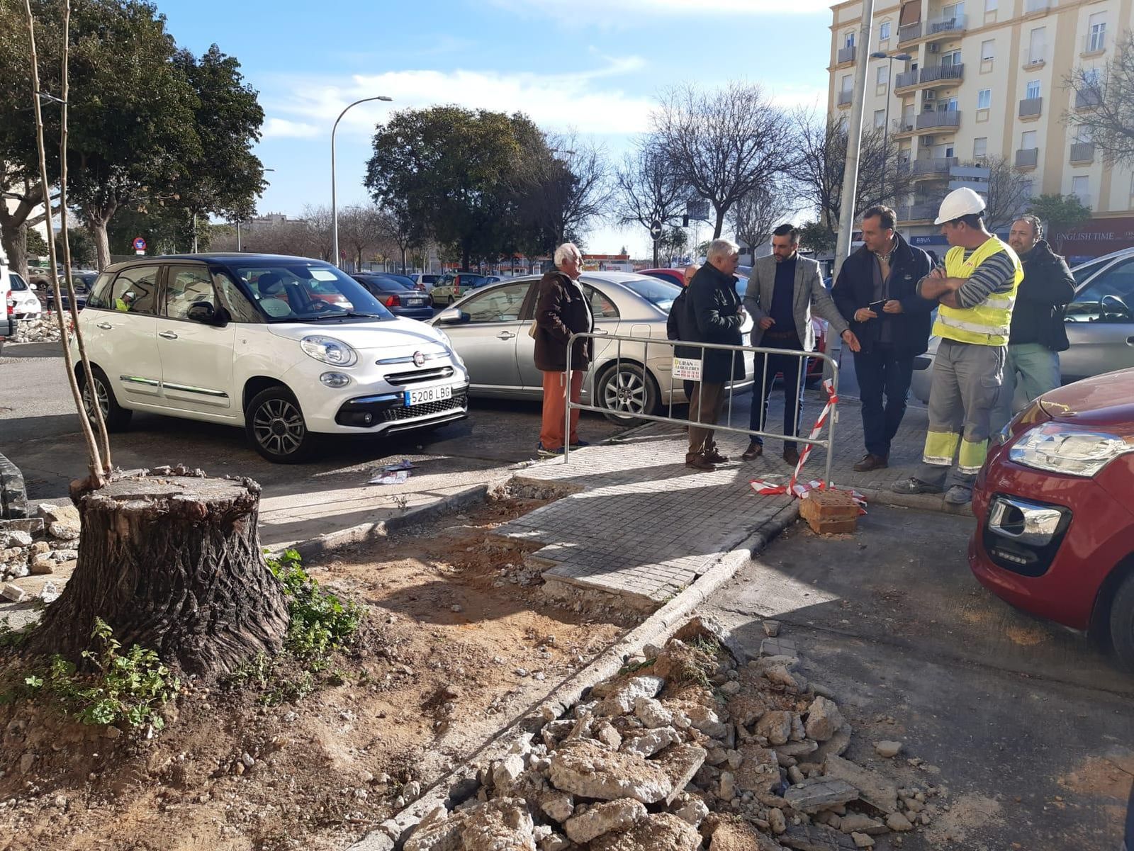 Visita del delegado José Antonio Díaz al inicio de las obras en La Granja.
