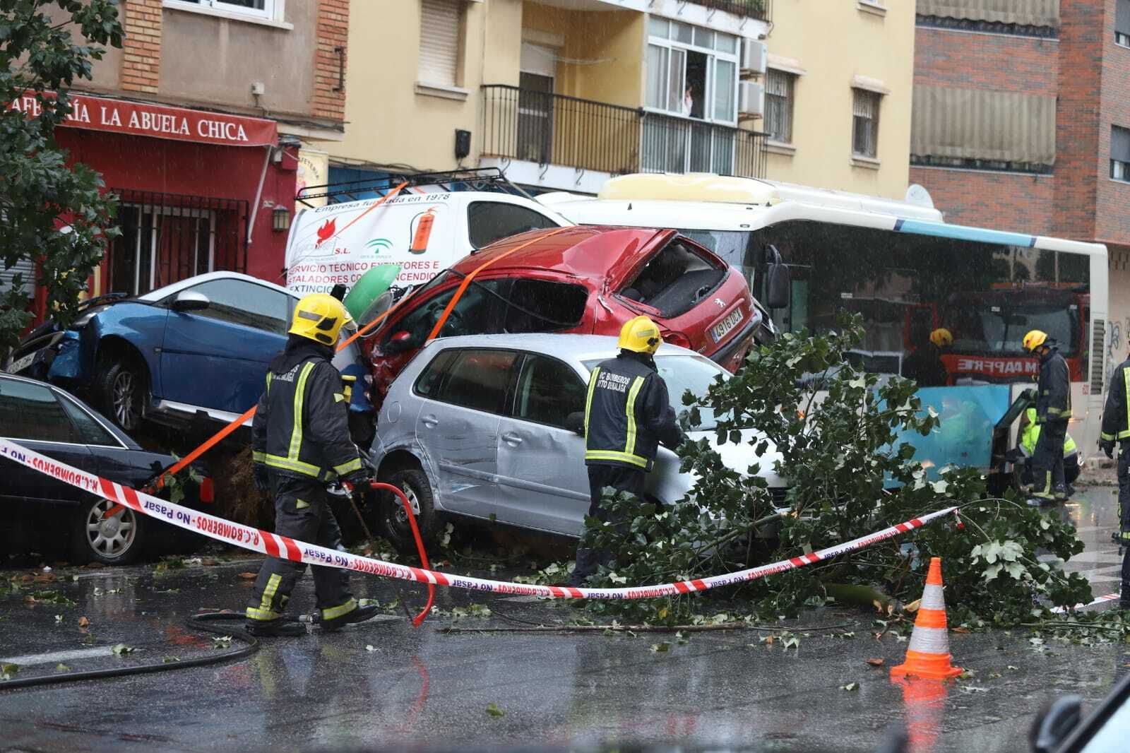 Fotos del accidente del autobús en Málaga
