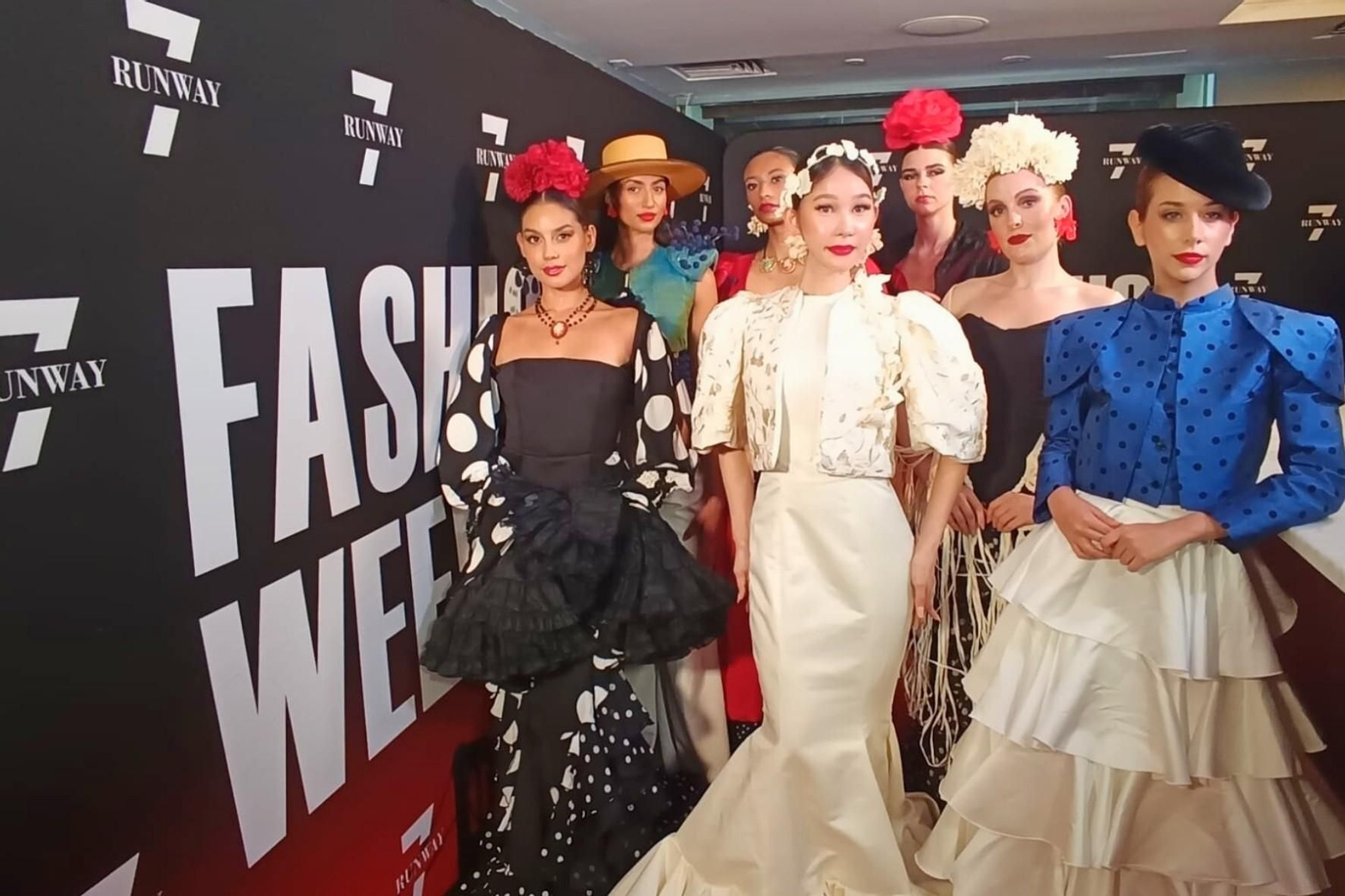 Algunas de las propuestas den moda flamenca que pudieron verse en la Semana de la Moda de Nueva York.