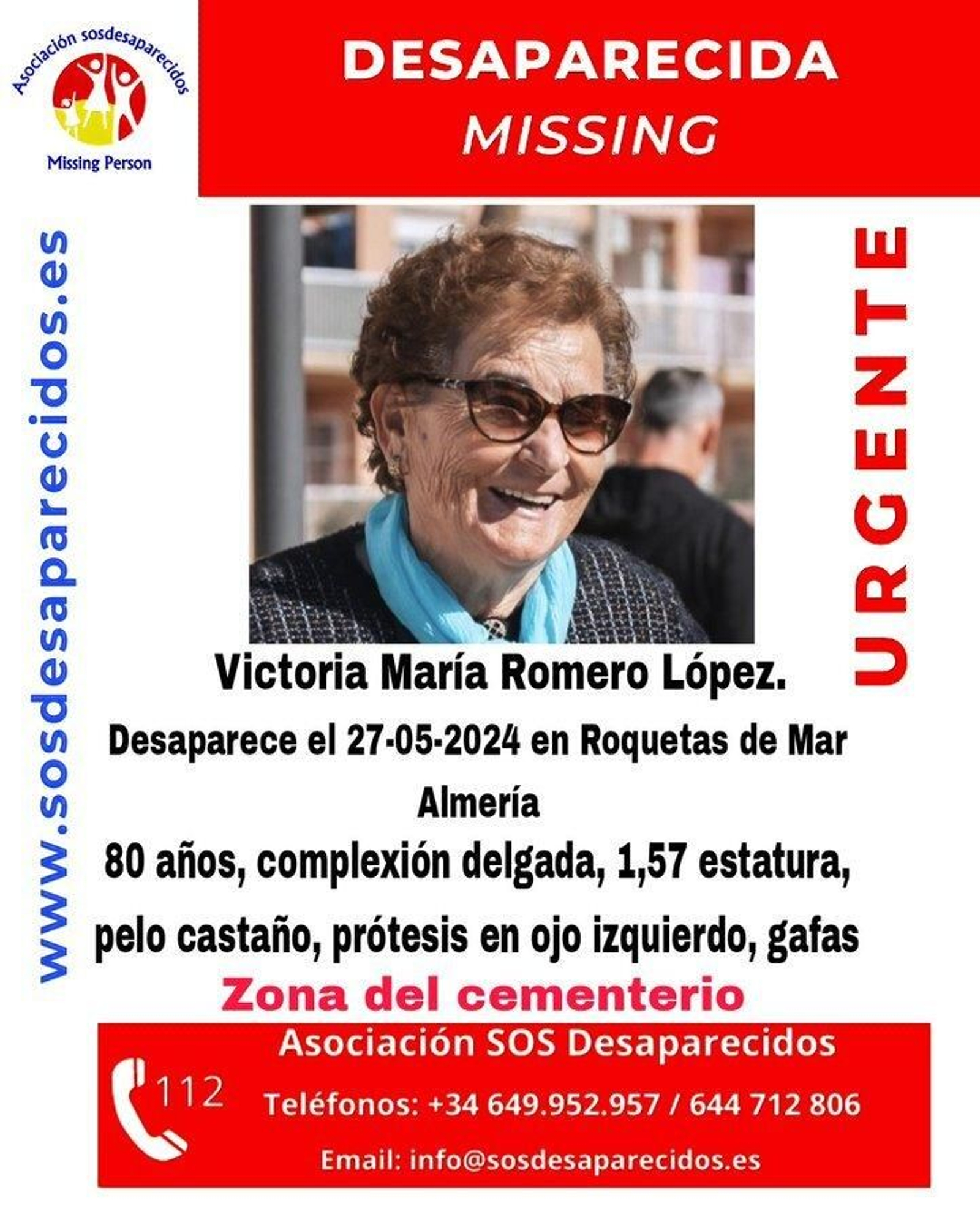 Buscan a una octogenaria desaparecida hace dos días en Roquetas de Mar