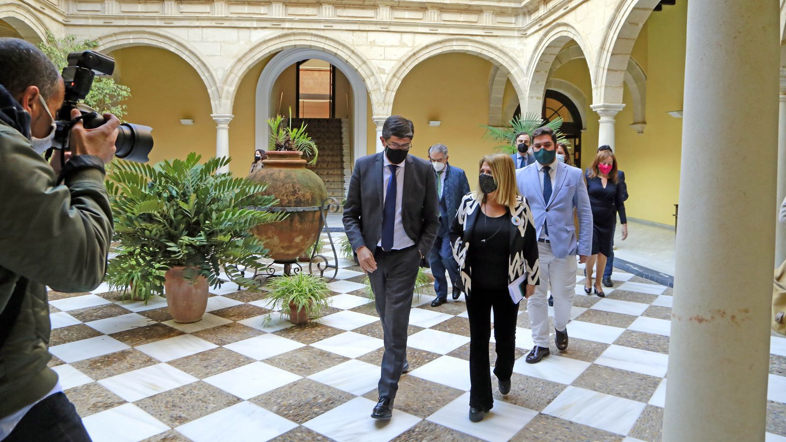 Mamen Sánchez y Juan Marín, la pasada semana en el Ayuntamiento de Jerez.