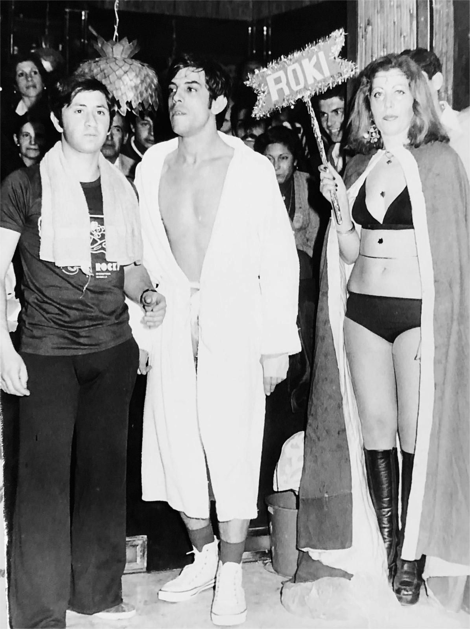 En el combate de boxeo de la discoteca Rocky. En el combate de boxeo de la discoteca Rocky.