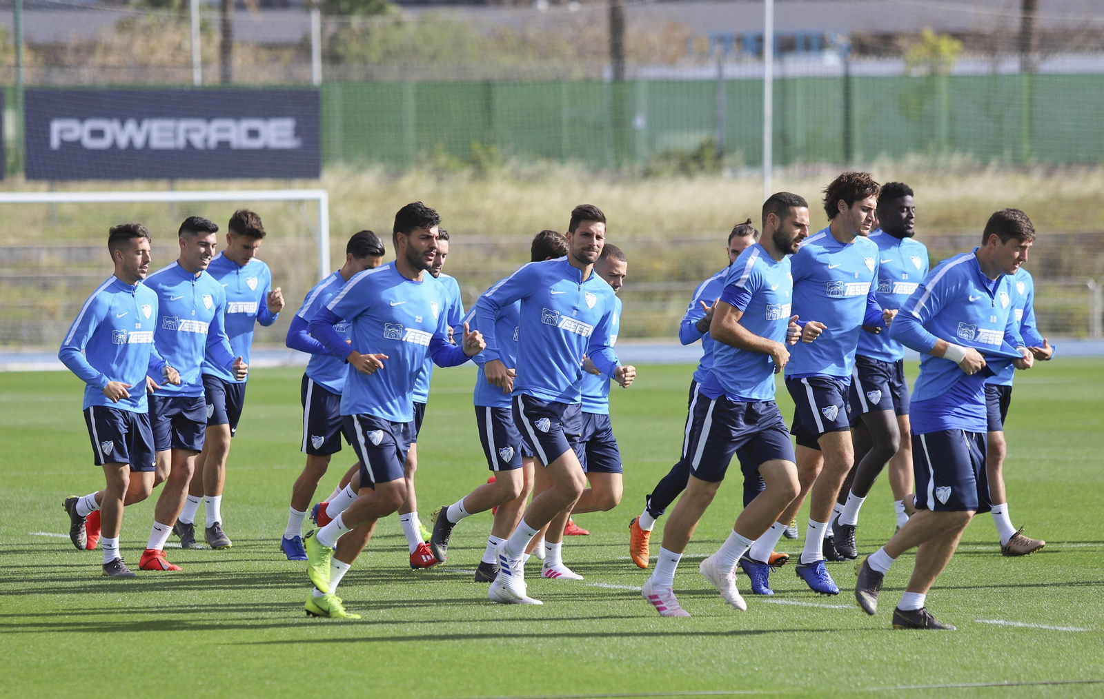 Entrenamiento del Málaga CF.