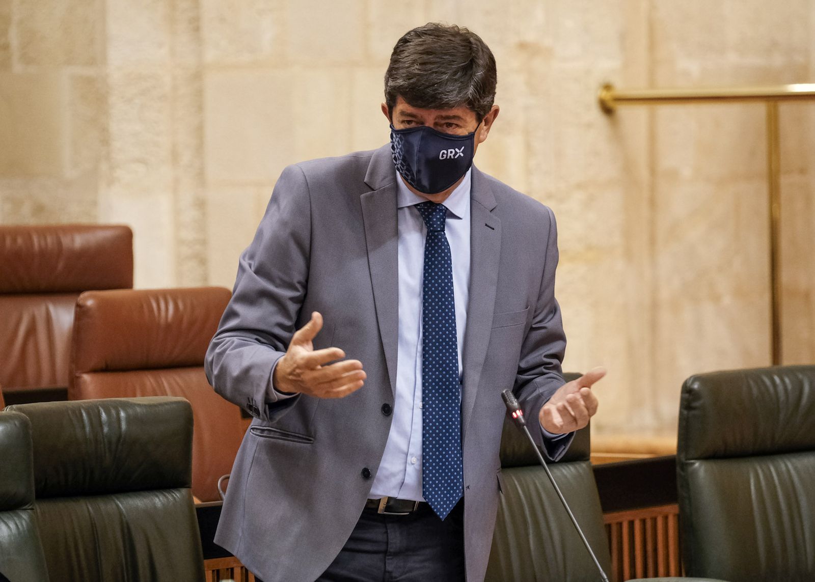 El vicepresidente de la Junta, Juan Marín, en su intervención en el pleno del Parlamento andaluz.