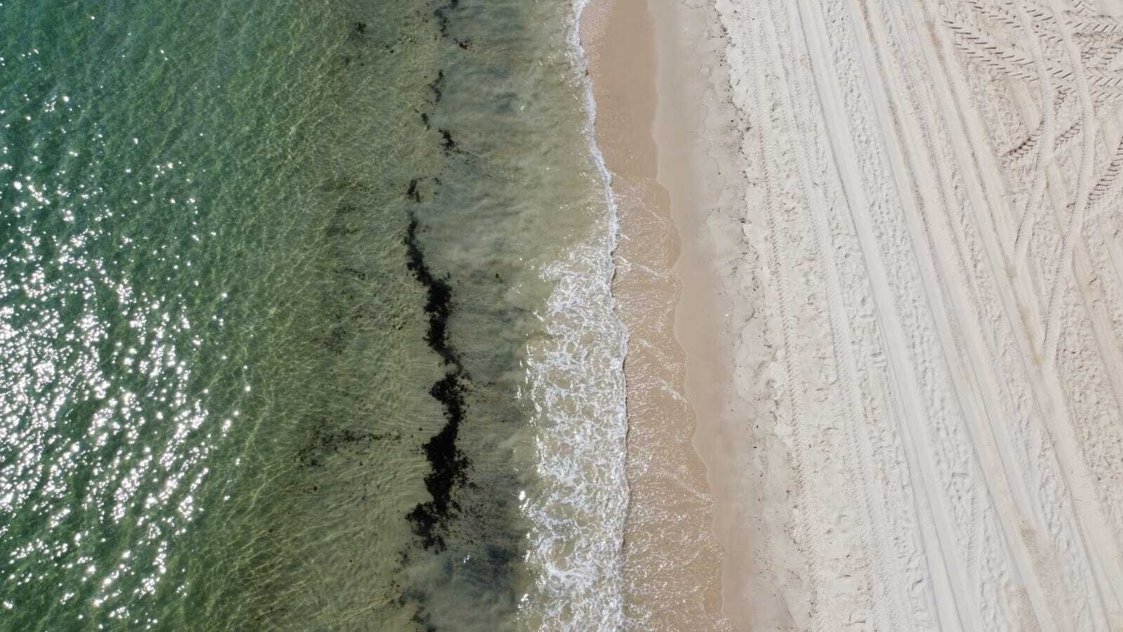 Restos del vertido del 'OS 35' en la orilla de El Rinconcillo