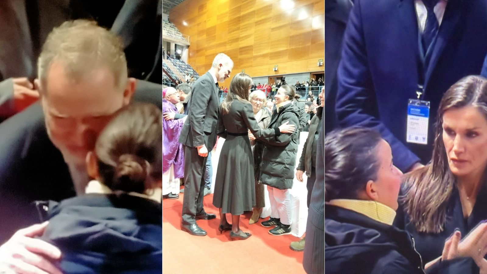 Rocío Flores ayer durante el funeral.