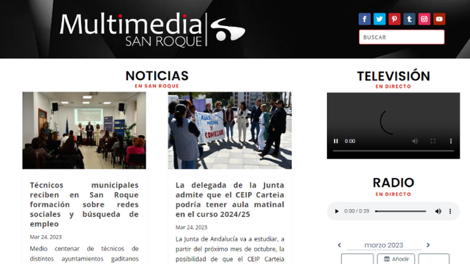 La web de Multimedia San Roque.
