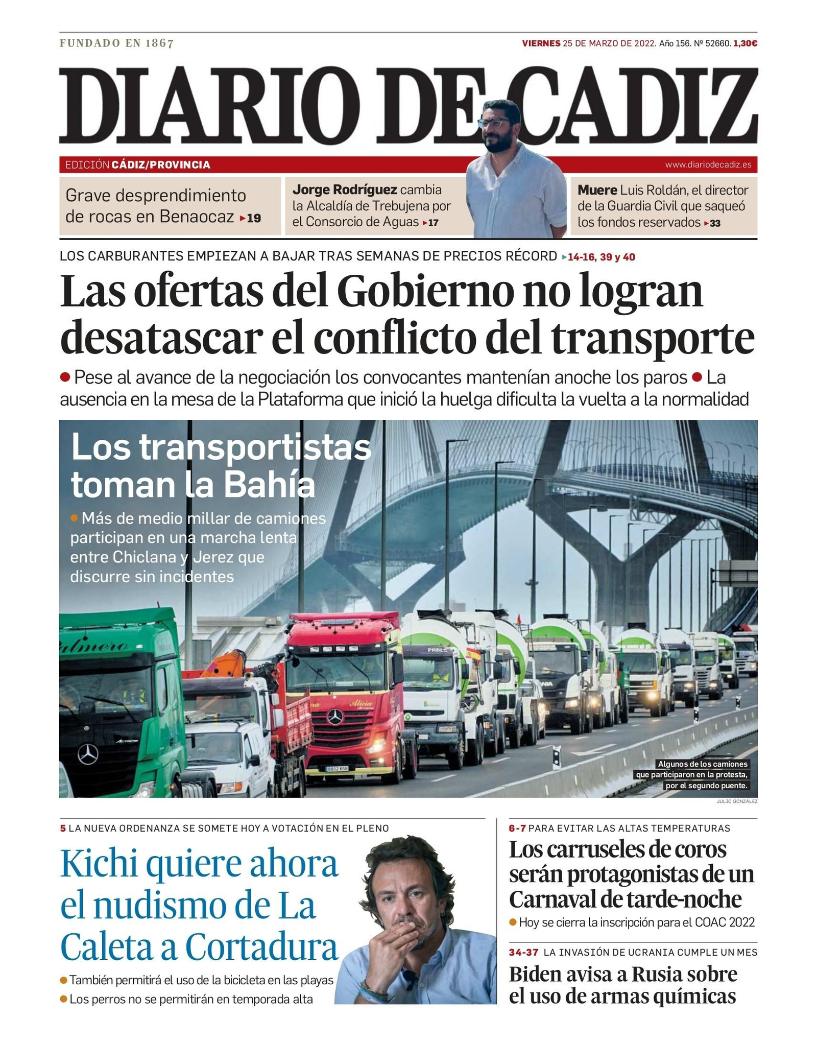 Las 22 portadas de Diario de Cádiz de 2022