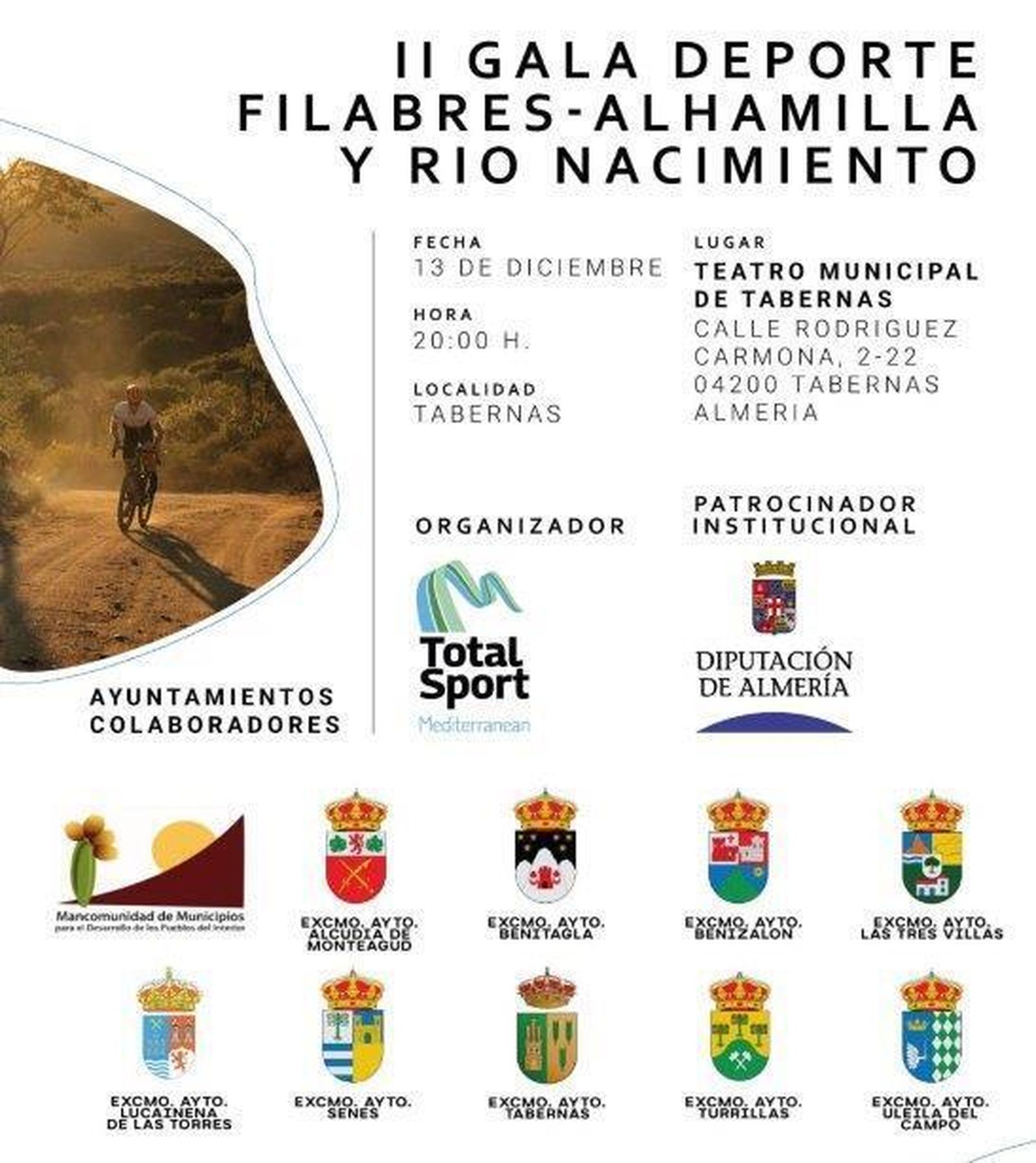 Cartel de la segunda edición de la Gala Deporte Filabres-Alhamilla y Río Nacimiento.