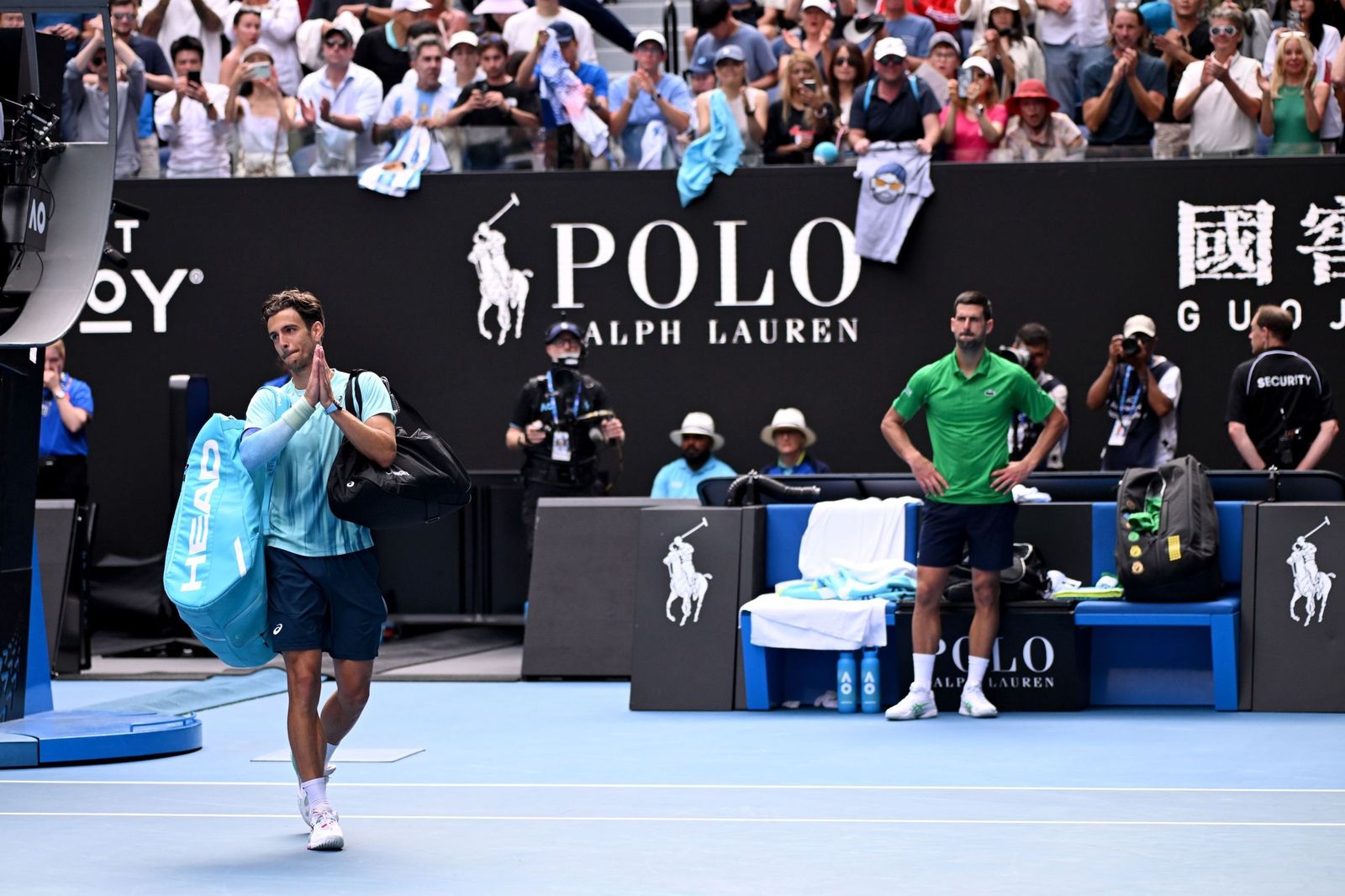 Las fotos de la retirada de Musetti ante Djokovic y del resto de cuartos de final