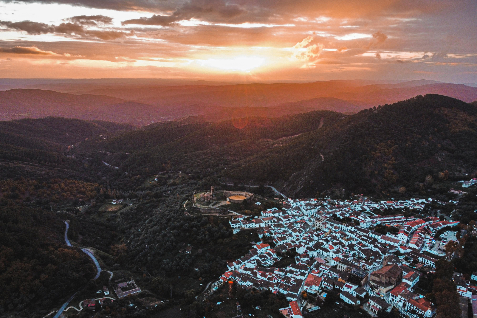 Almonaster La Real desde el aire