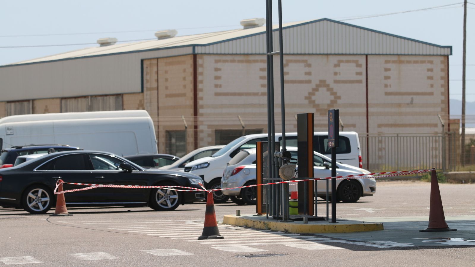 Precinto del surtidor donde se produjo el accidente