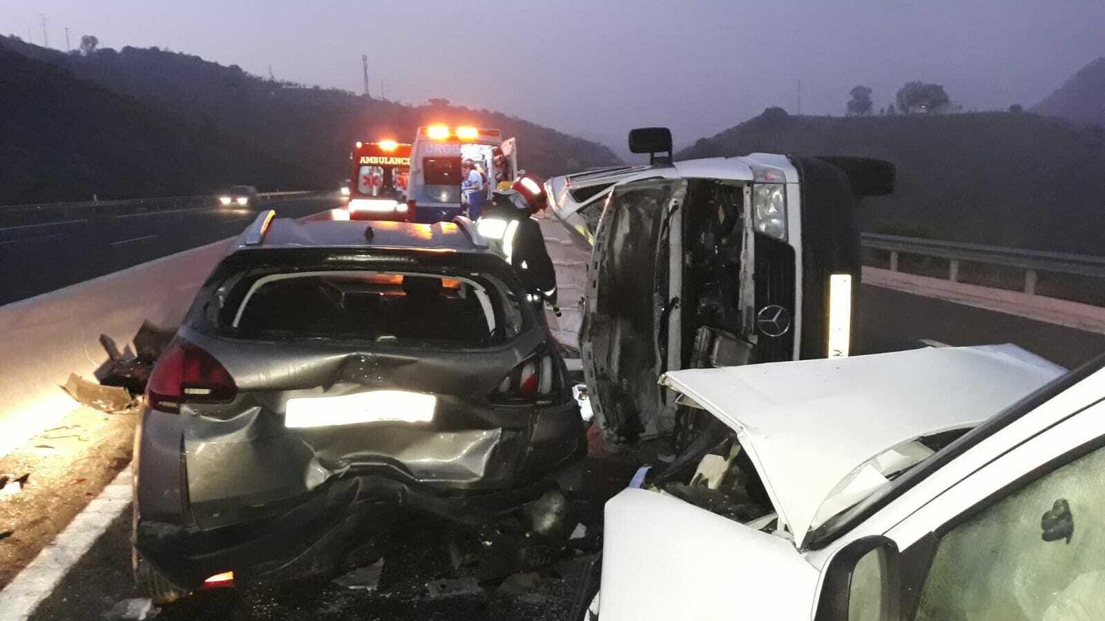 Una de las imágenes que dejó el accidente en la AP-46