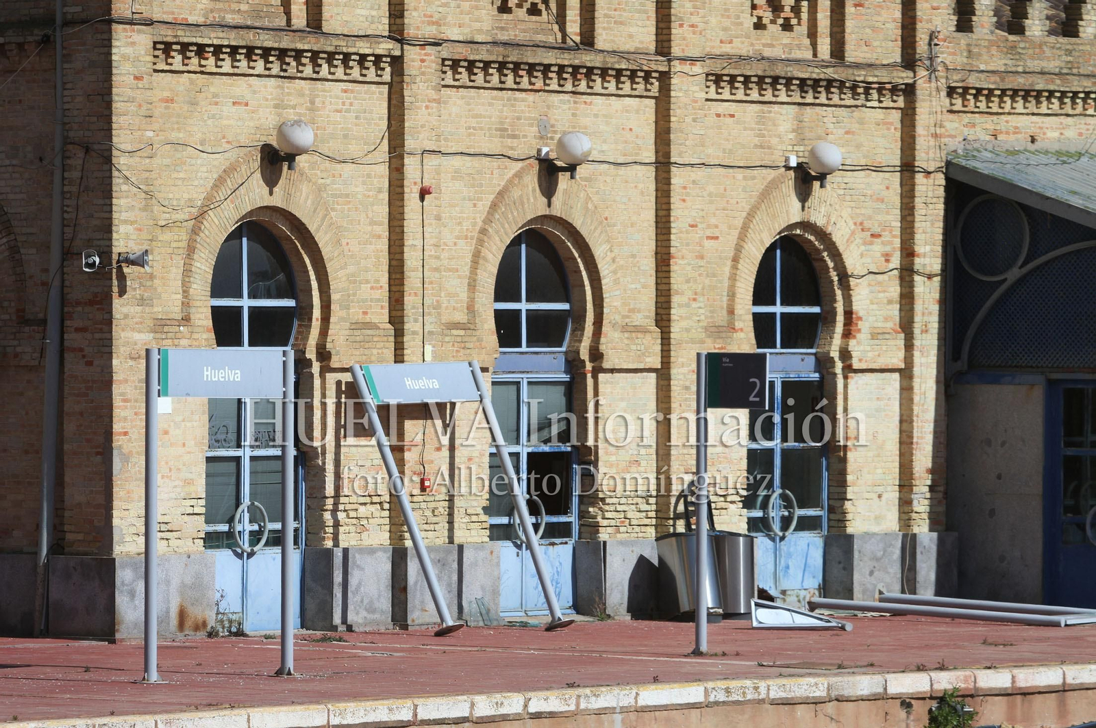 Imágenes del estado actual de la antigua Estación de Tren de Huelva