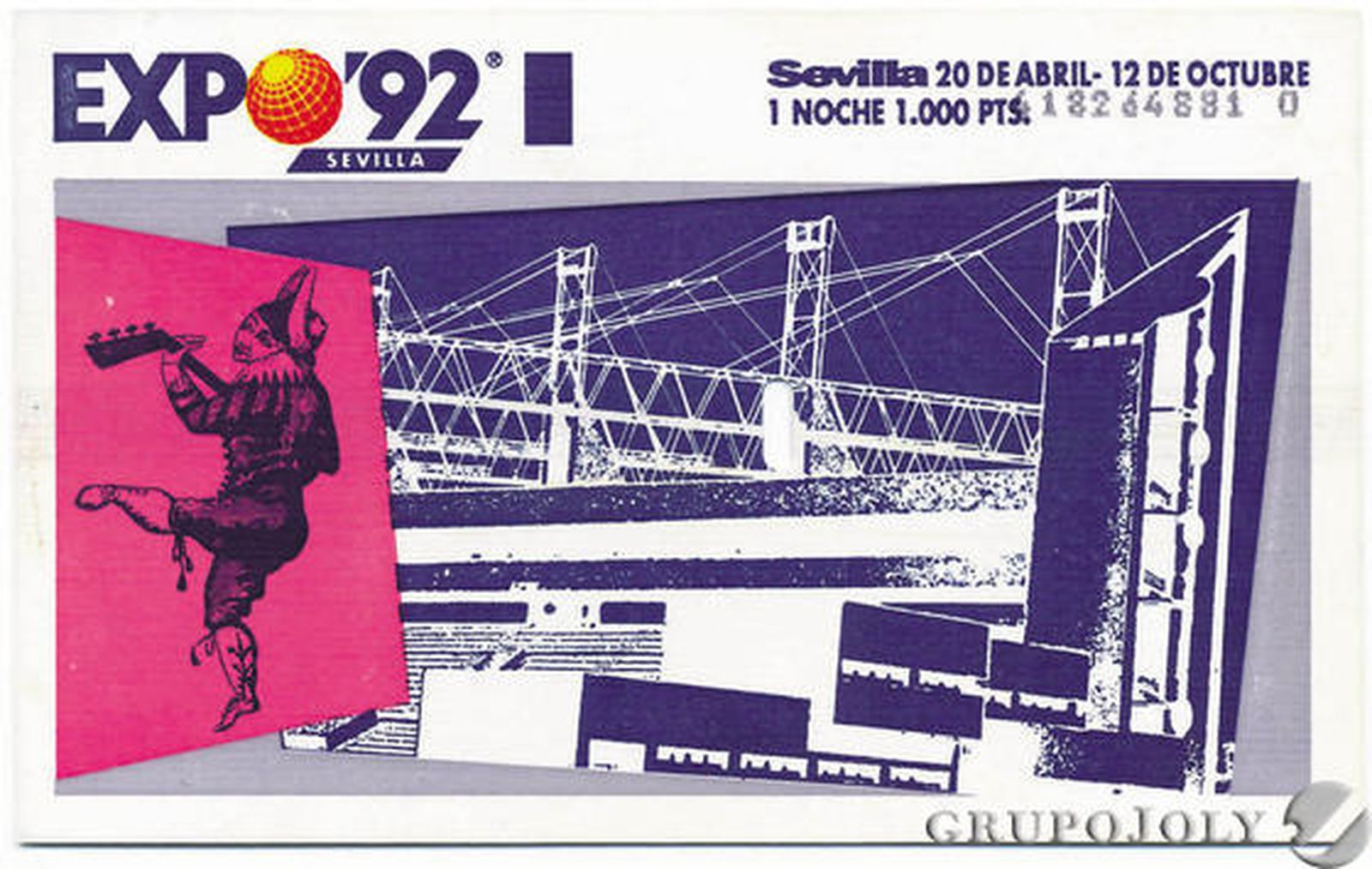 Entrada para el turno de noche, mil pesetas.