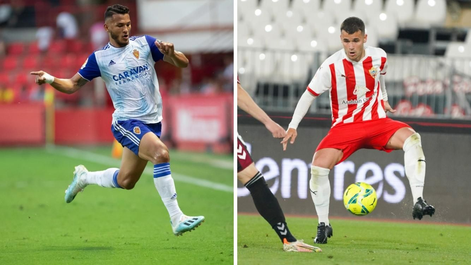 Luis Suárez y Ager Aketxe, en sus anteriores etapas en Real Zaragoza y UD Almería.