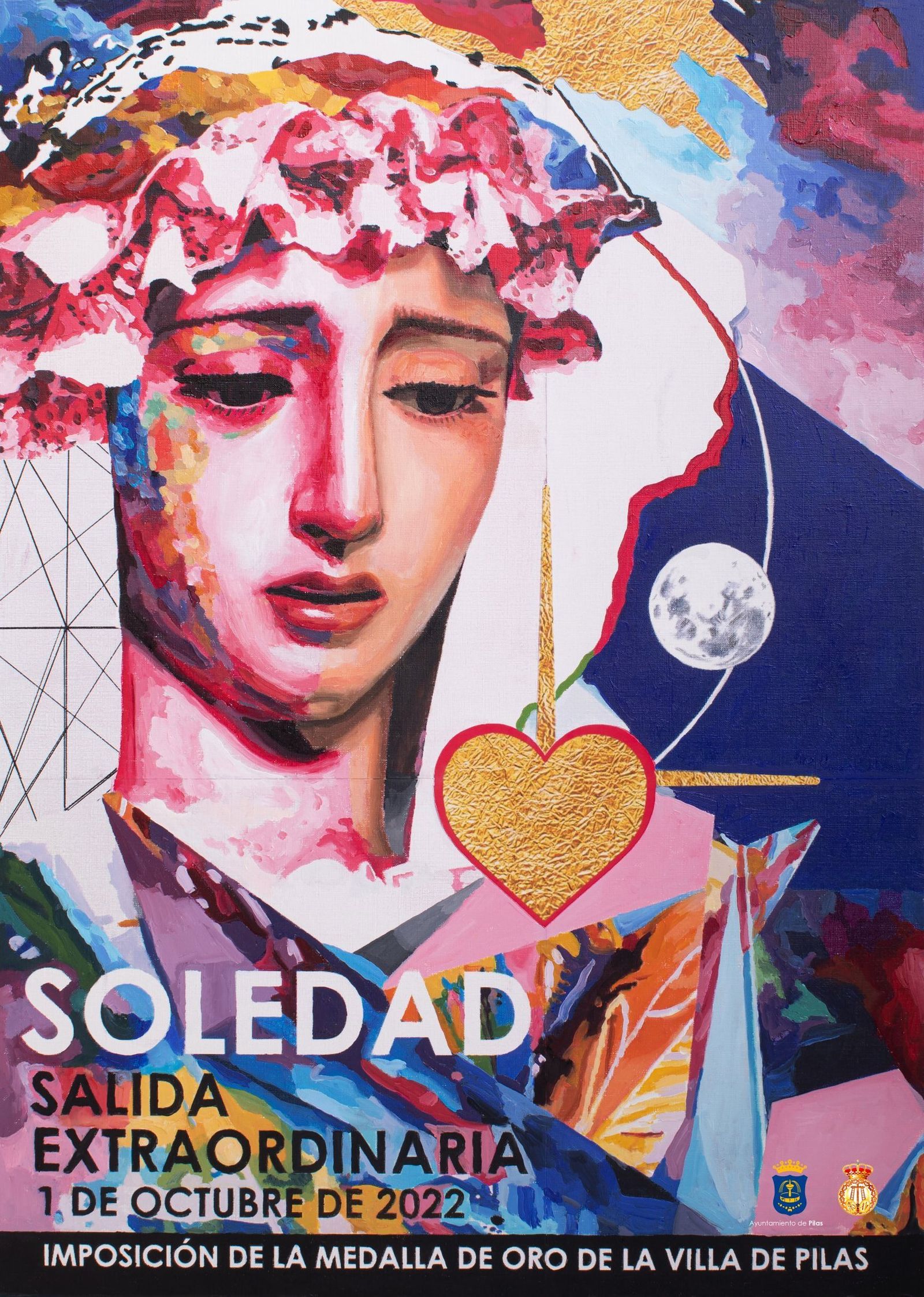 Cartel de la imposición de la Medalla de Oro, obra de David Payán