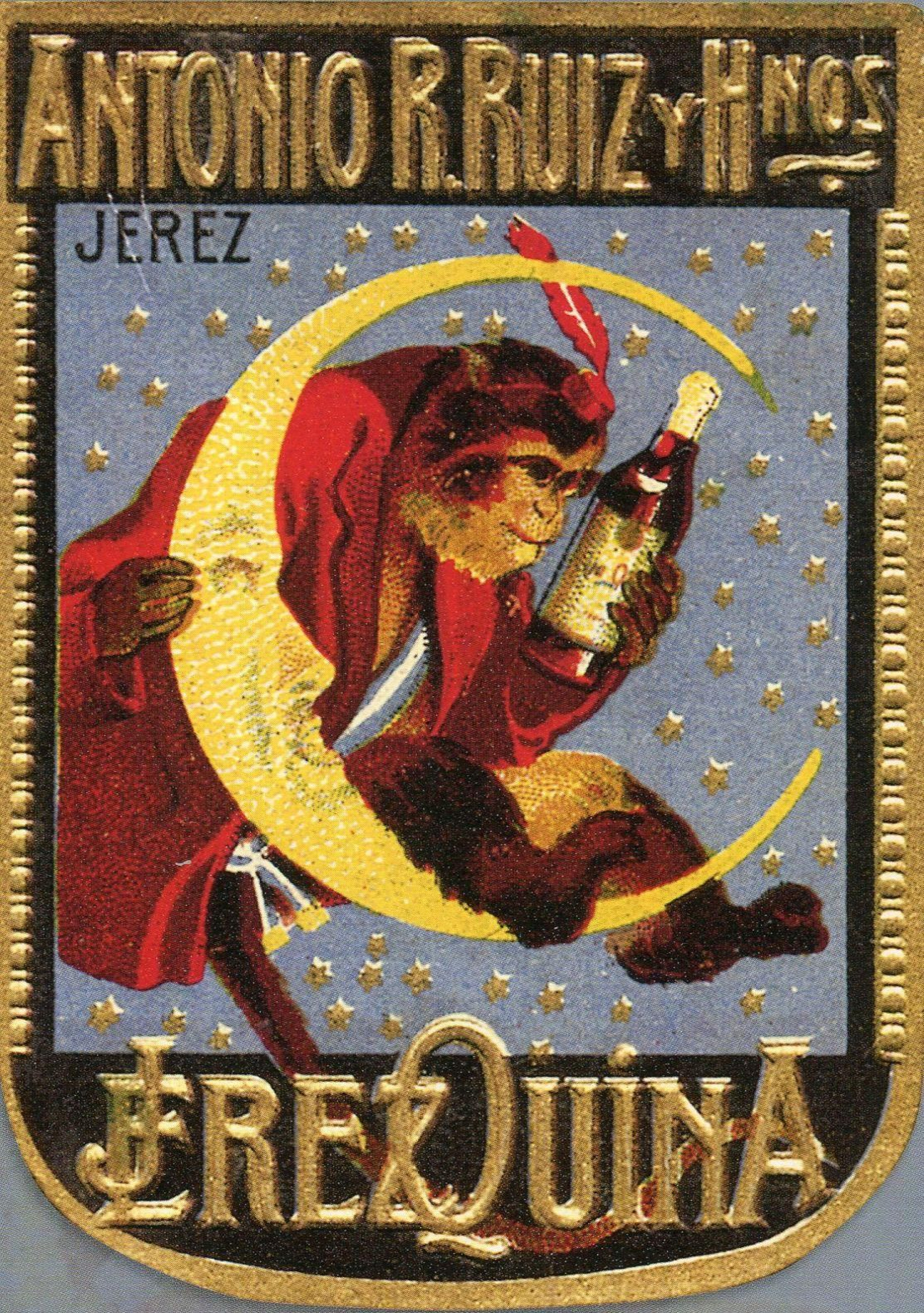 Etiqueta de jerez quina de Antonio R. Ruiz Hnos.