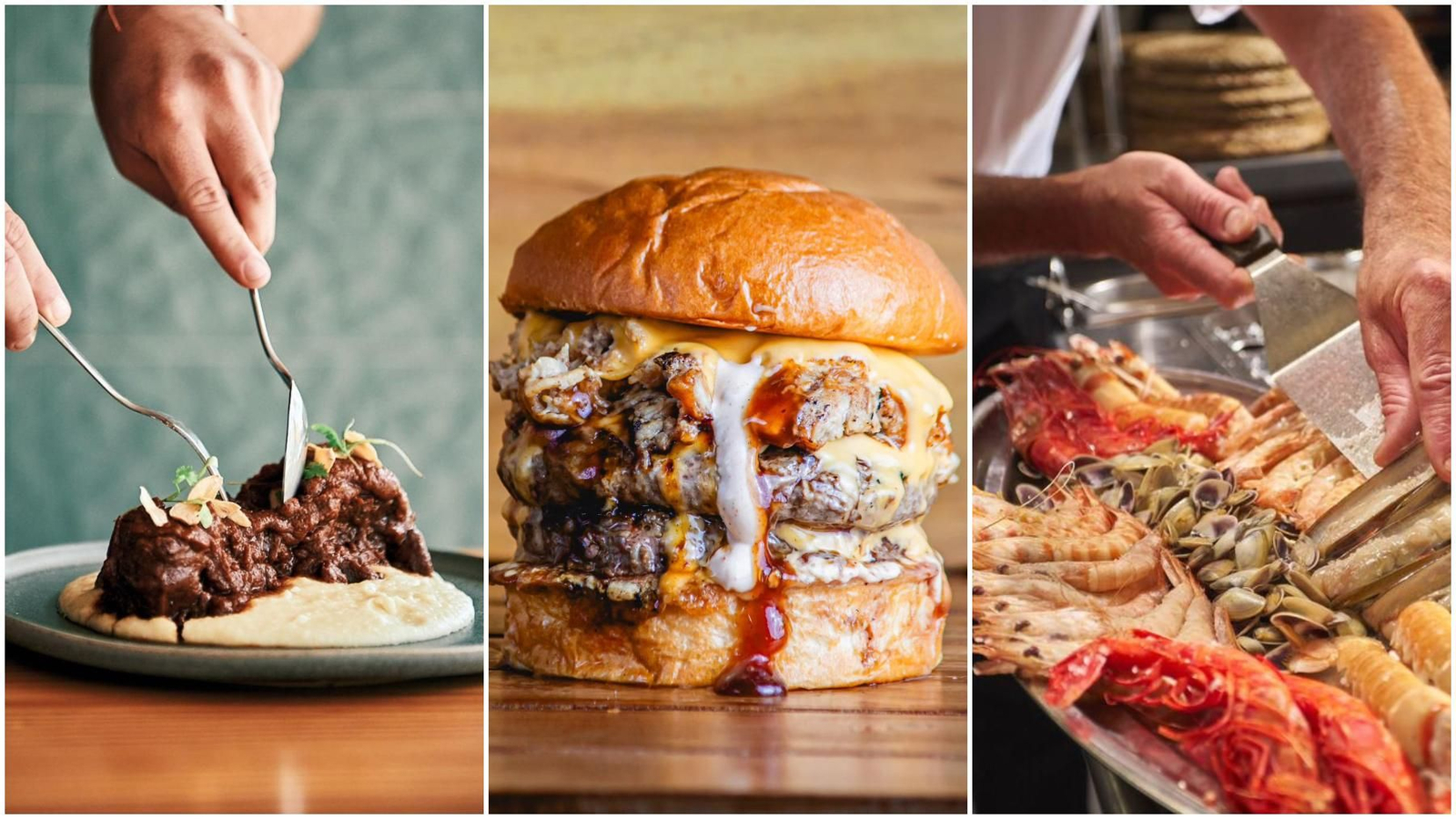 Platos de Alma Lima, Burger Food Porn y Los Mellizos.