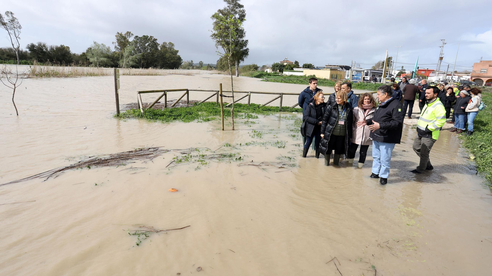 Operativo por el desbordamiento del río Guadalete