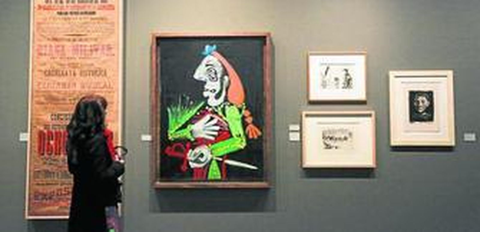 Algunas de las obras reunidas en la exposición 'Picasso de Málaga', en el Museo Picasso.