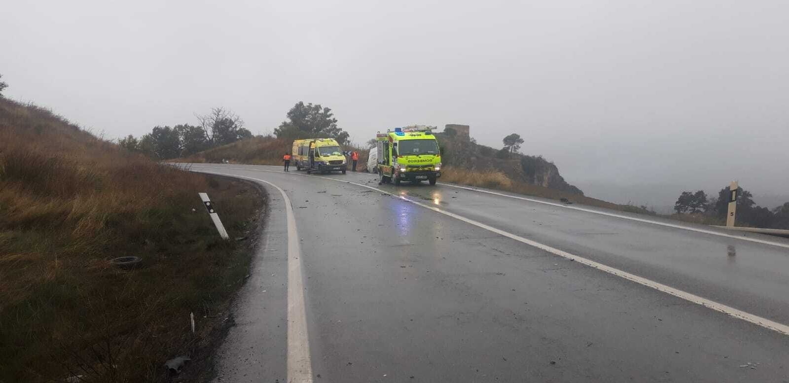 Imagen del accidente de tráfico en Olvera.