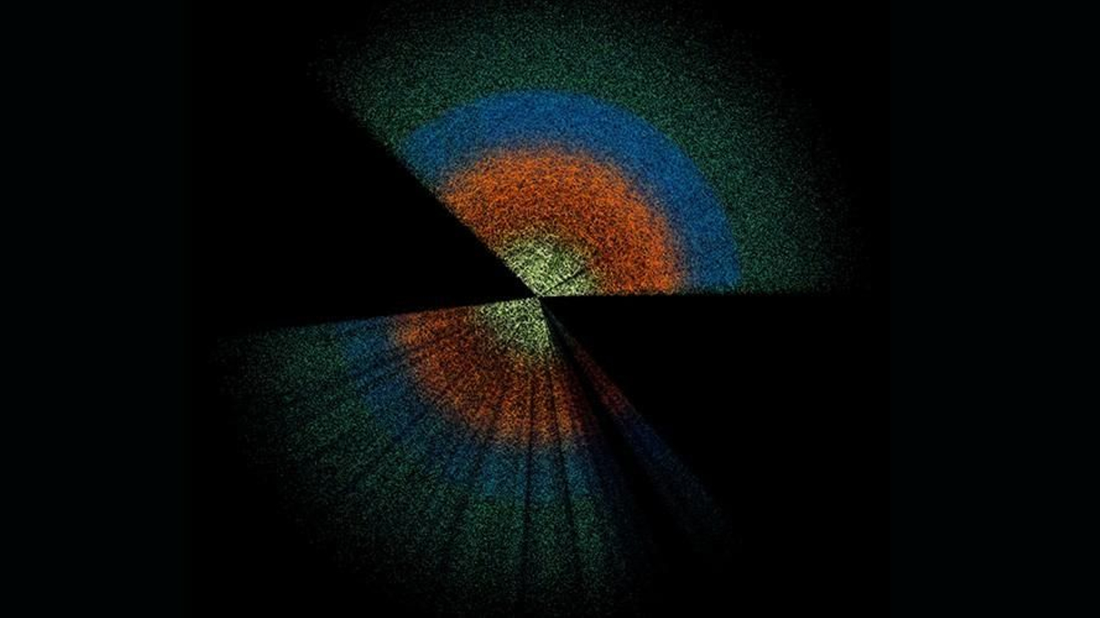 Mapa de la distribución de galaxias observadas por el Dark Energy Spectroscopic Instrument (DESI), a partir del que es imposible medir de forma precisa la velocidad de las galaxias.