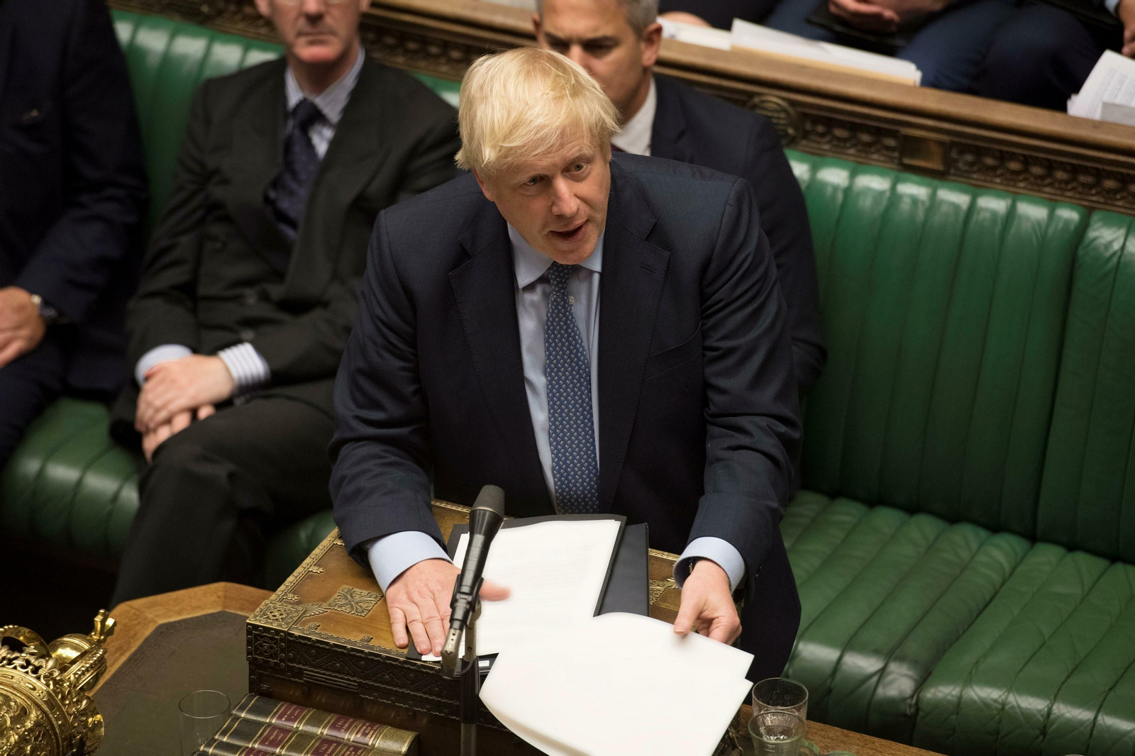 El primer ministro británico, Boris Johnson, durante el debate en la Cámara de los Comunes este pasado miércoles.