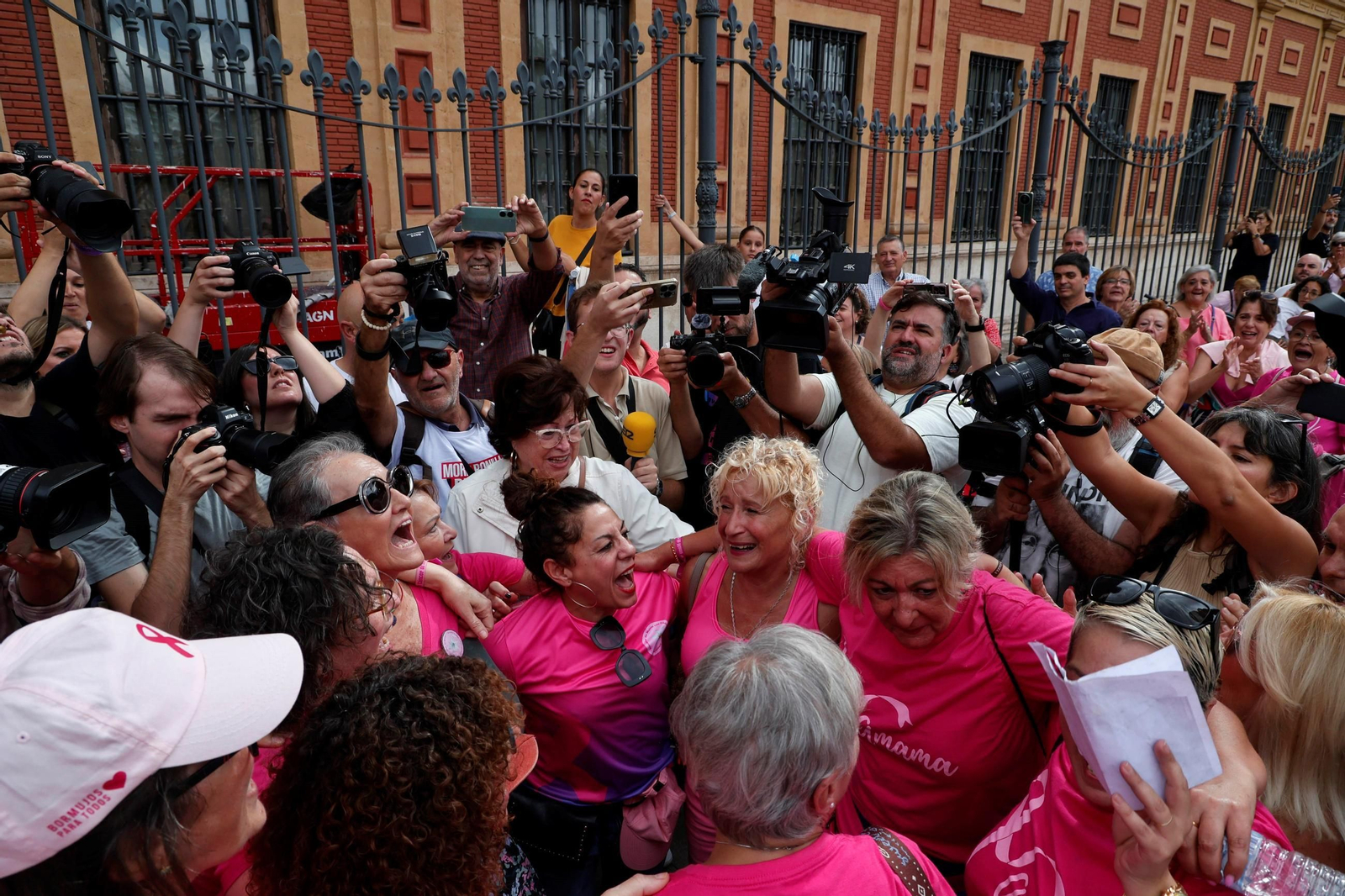 Representantes de la Junta directiva de Amama en la concentración del domingo frente a San Telmo. Representantes de la Junta directiva de Amama en la concentración del domingo frente a San Telmo.