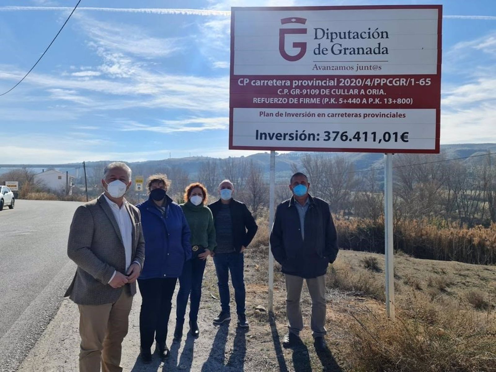 La Diputación de Granada mejora la carretera entre Cúllar y la localidad almeriense de Oria