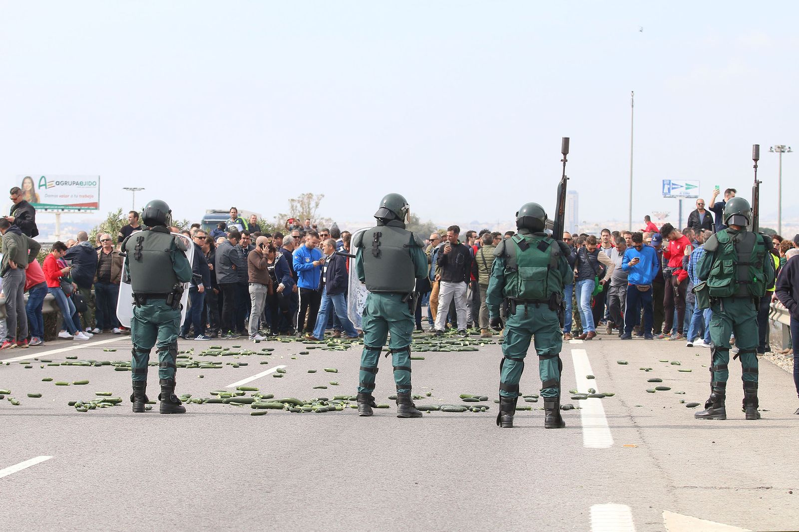 Corte de la A7 en la movilización de febrero en El Ejido