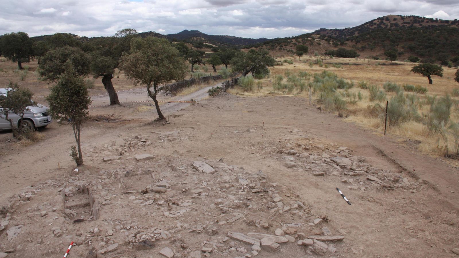 Lugar donde se están produciendo las excavaciones en Cañaveral de León.