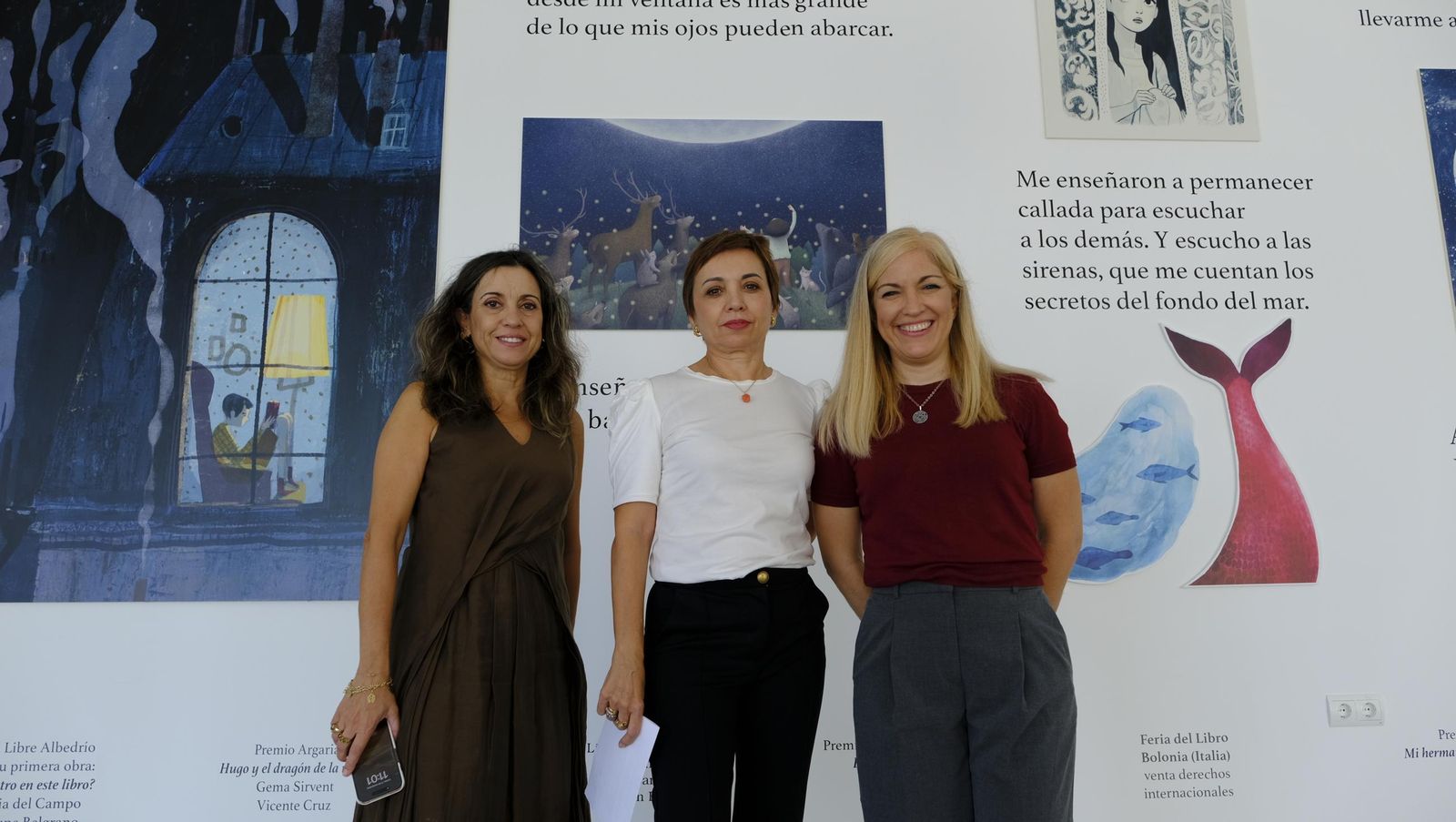 Elisa Alvarez, María del Mar Ruiz y Gema Sirvent, directora de la Editorial Libre Albedrío.