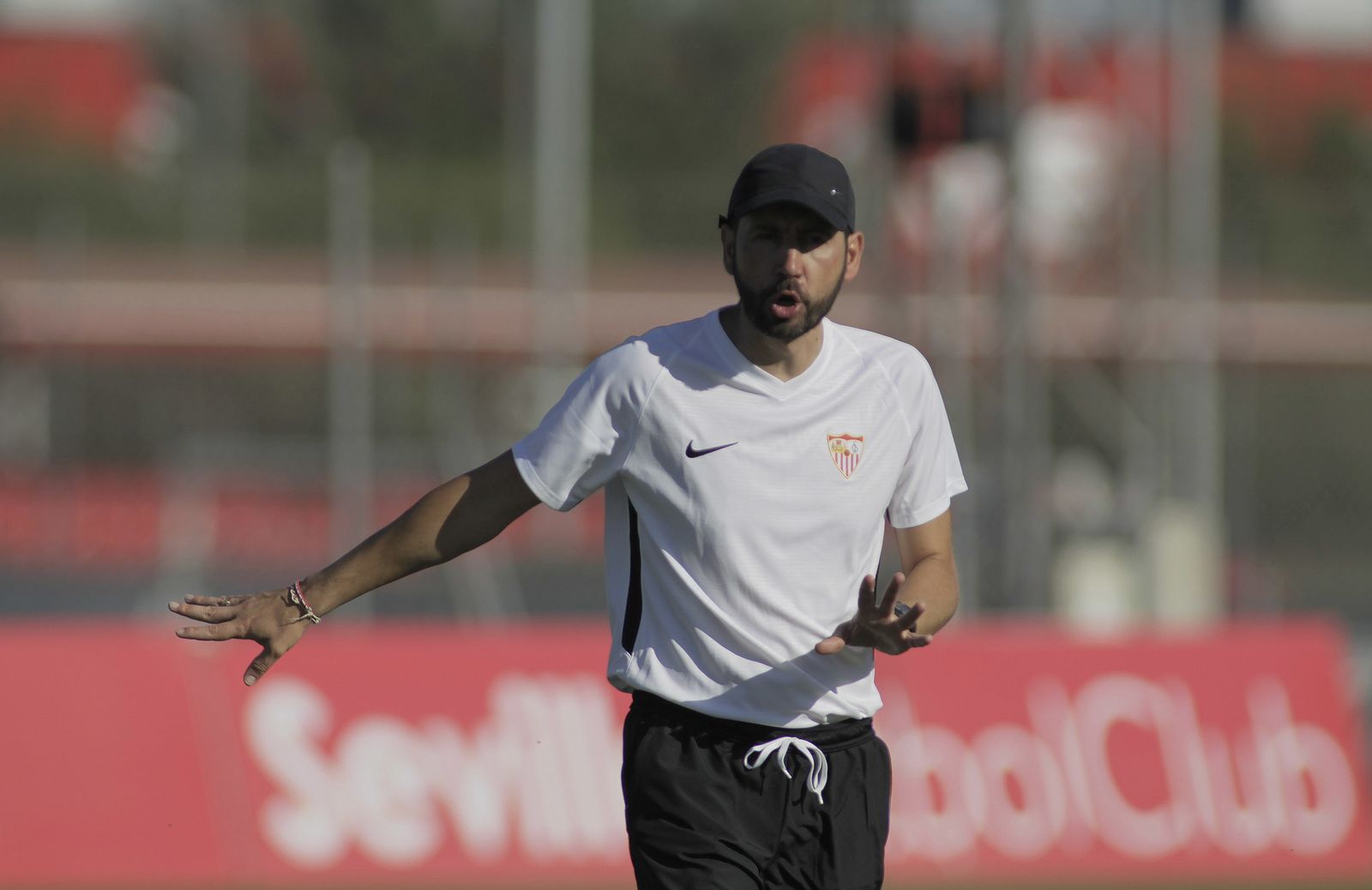 Pablo Machín, durante un entrenamiento.