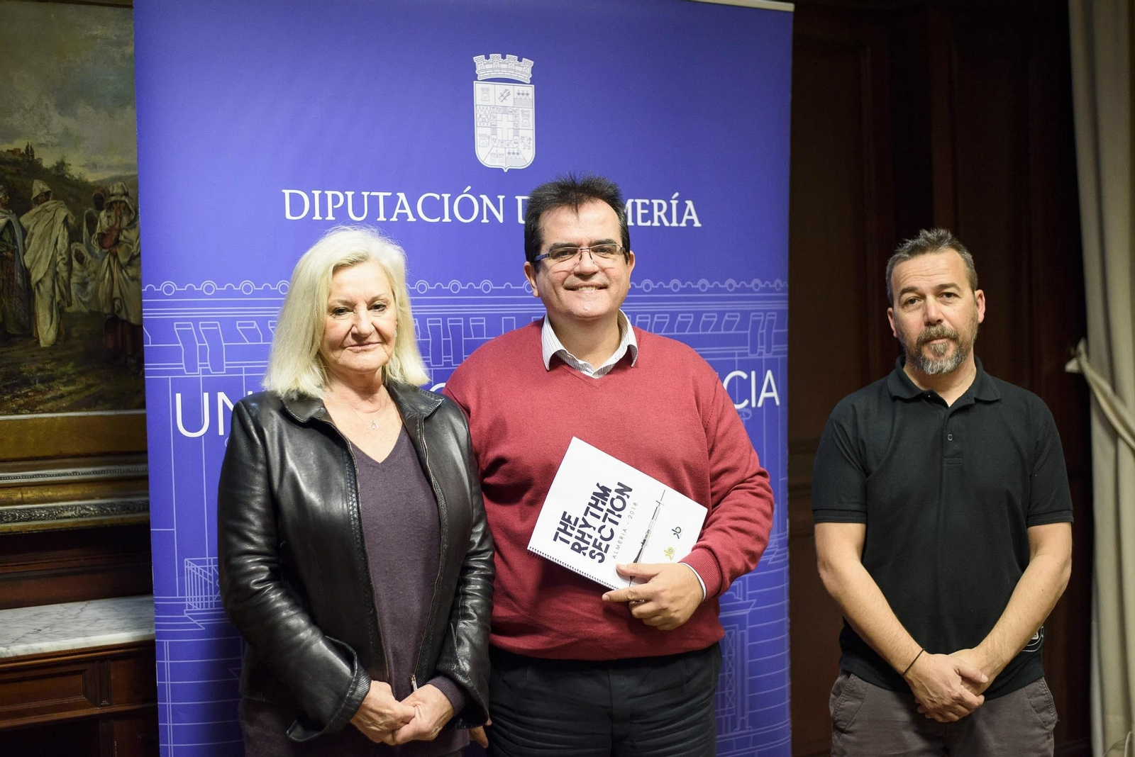 El diputado de Cultura, Antonio J. Rodríguez con Denise O'Dell y Félix Rosell.
