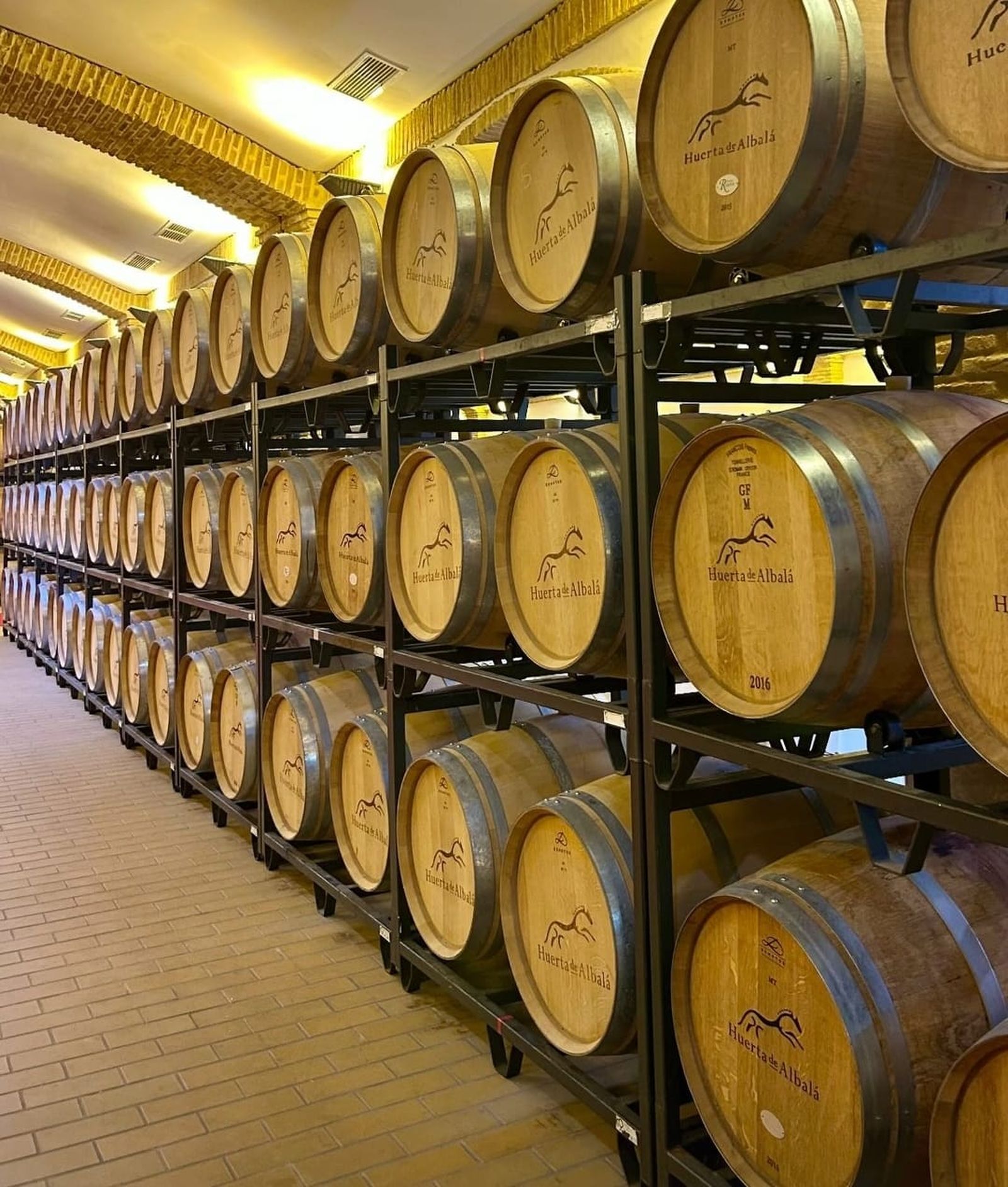Las barricas de las Bodegas Huerta de Albalá.