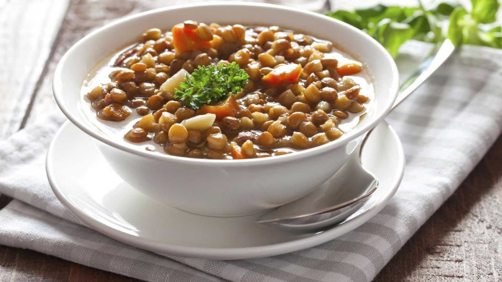 Lentejas con verduras.