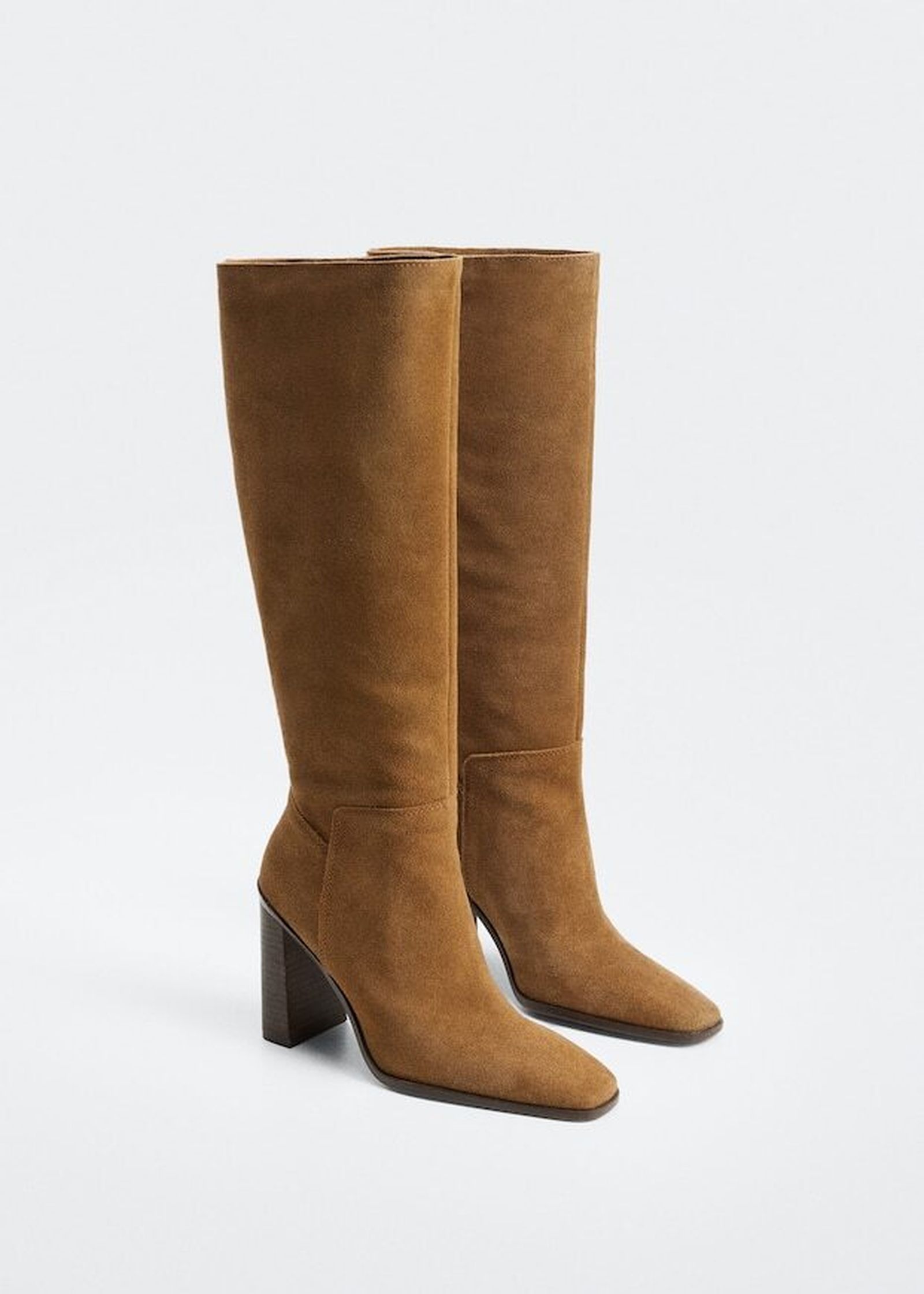 Bota alta tacón piel