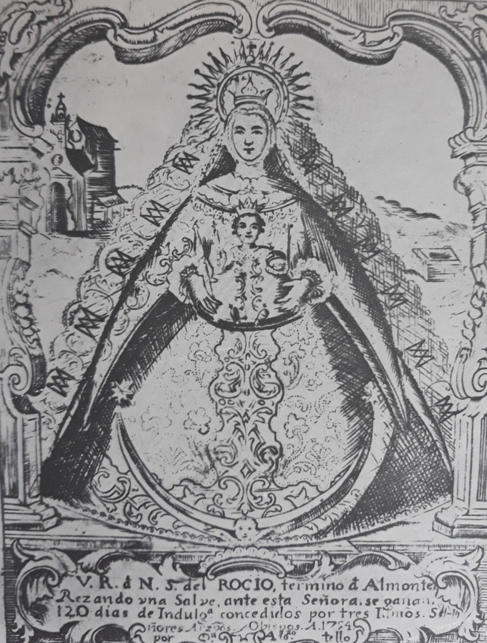 Grabado de Alonso Tello de Eslava y Céspedes 1754