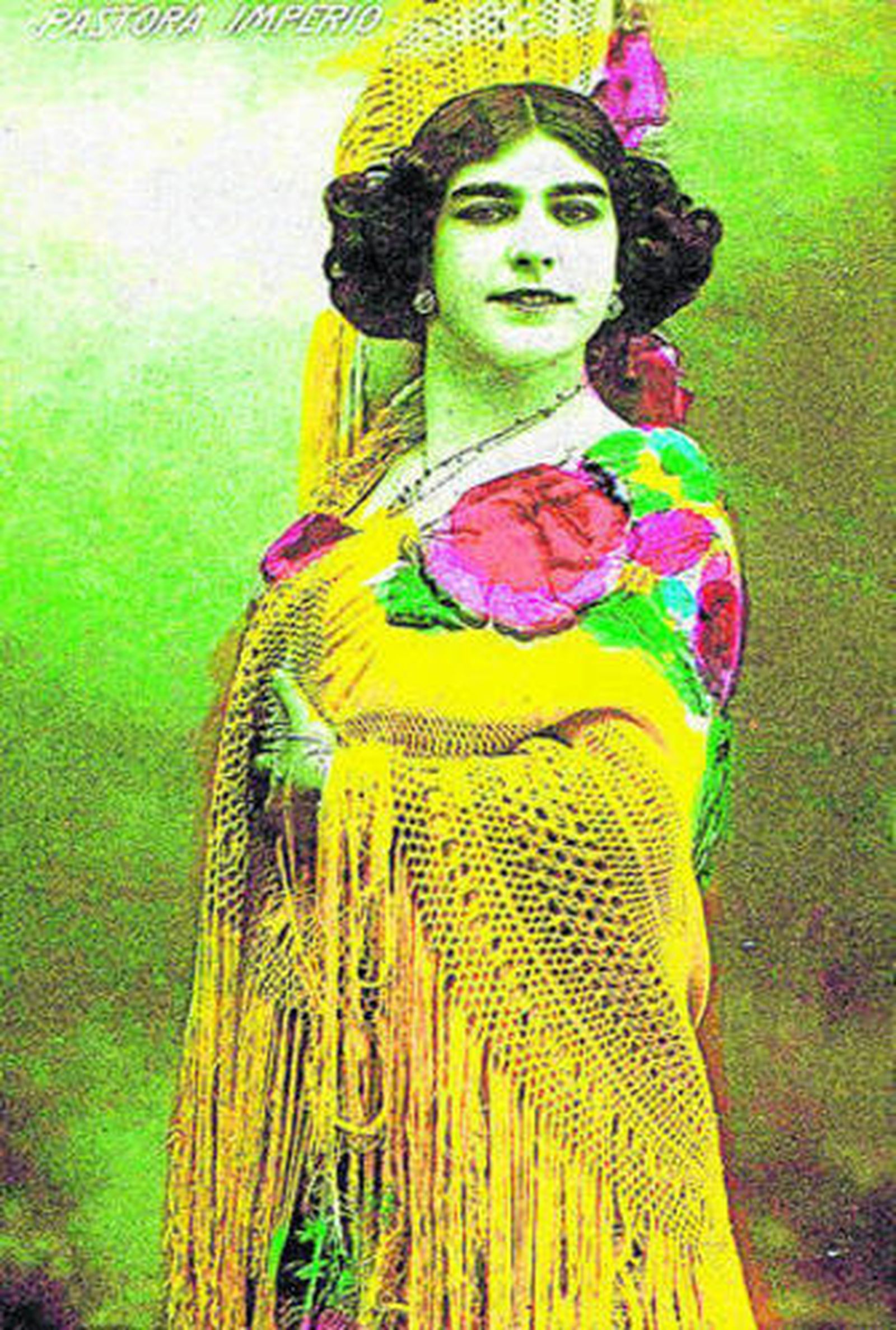 Pastora Imperio, en una fotografía coloreada de principios del XX.