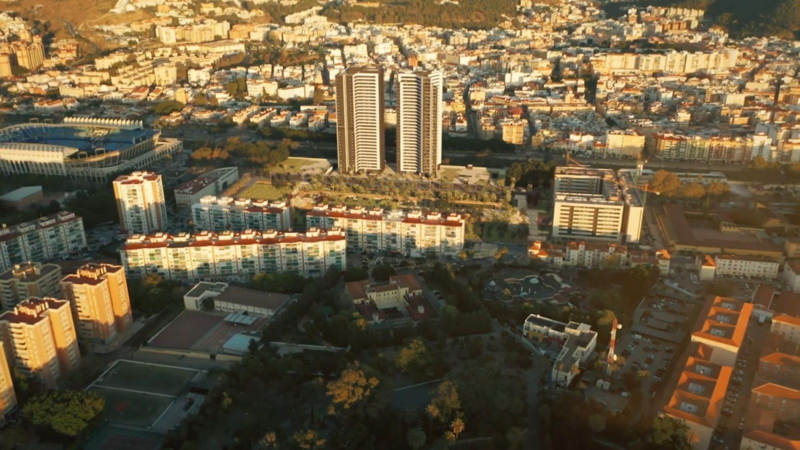 Otra de las vistas de las torres proyectadas.