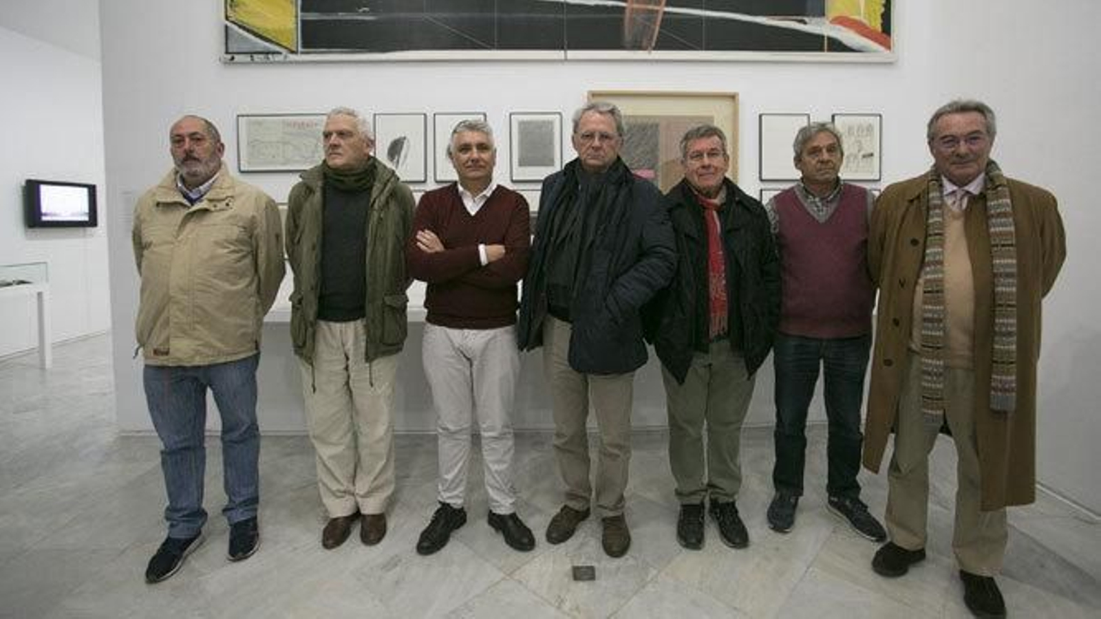Algunos de los protagonistas de la muestra, en la presentación.