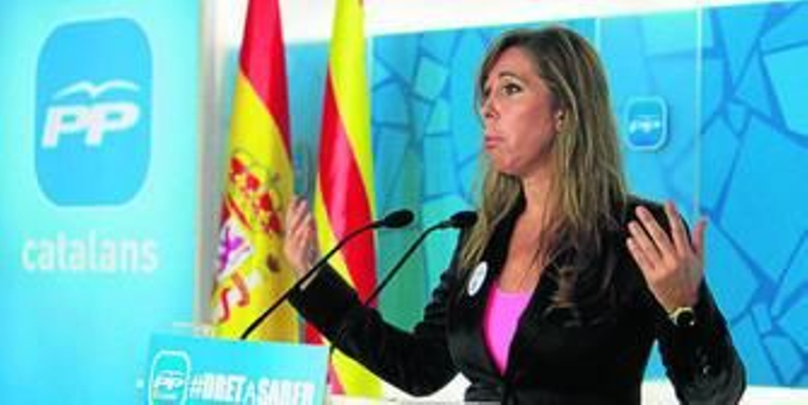 La líder del PP catalán, Alicia Sánchez-Camacho, ayer en la presentación de la campaña 'Som 47 milions'.