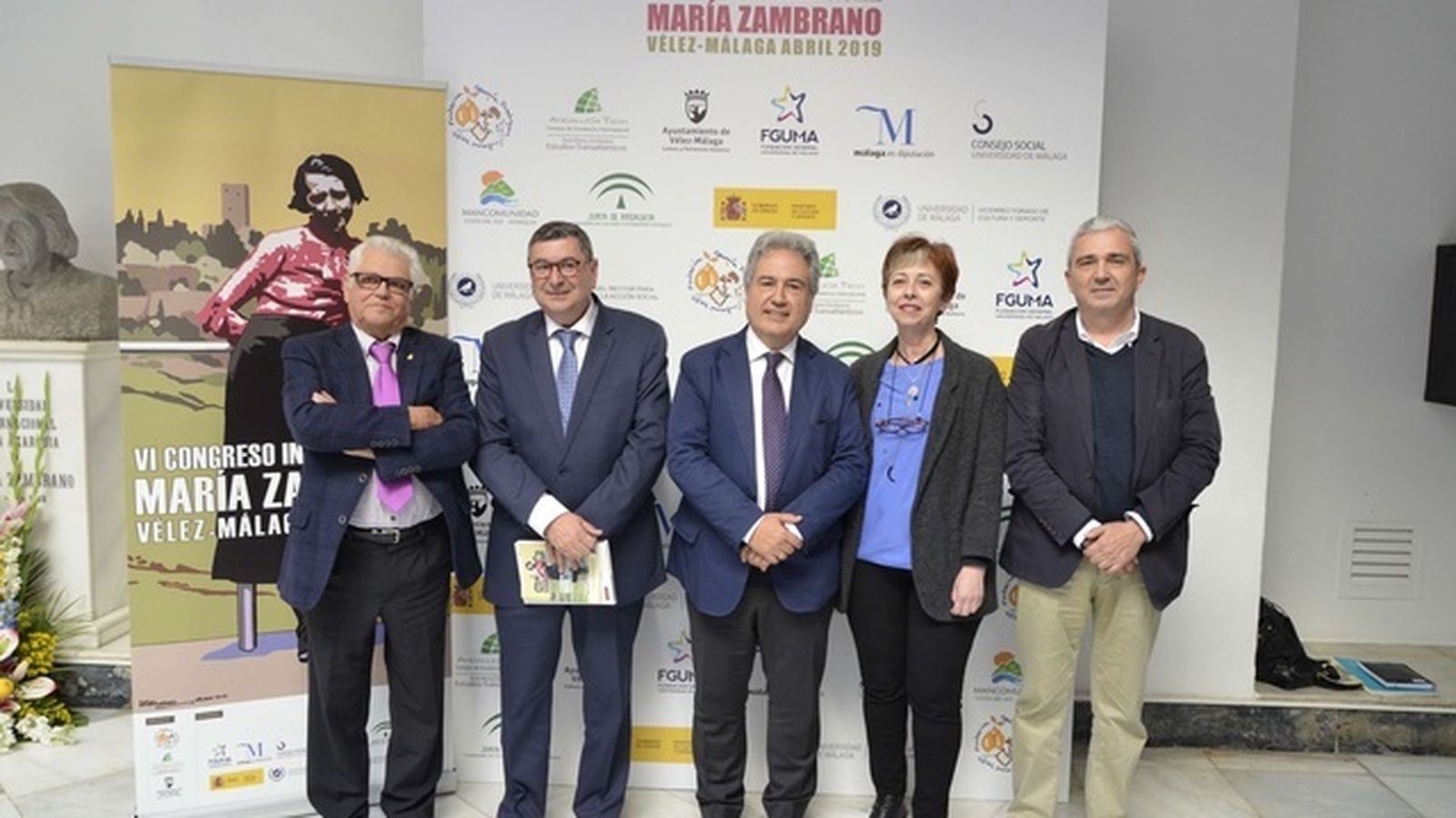 Inauguración del VI Congreso Internacional María Zambrano, el 10 de abril de 2019, en Vélez-Málaga..