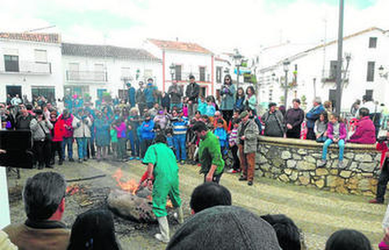 Momento del despiece del cerdo, en la demostración realizada.