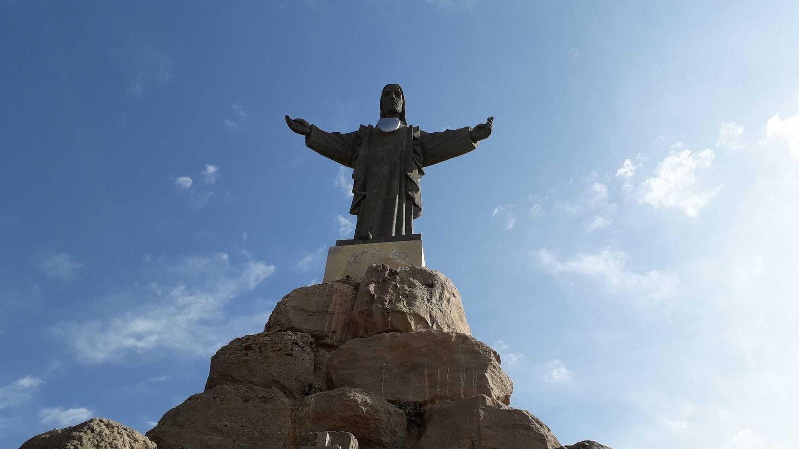La estatua del Santo de Pizarra. La estatua del Santo de Pizarra.