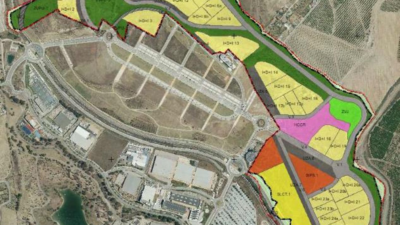 Ordenación de los terrenos fijados en la extensión del PTA.