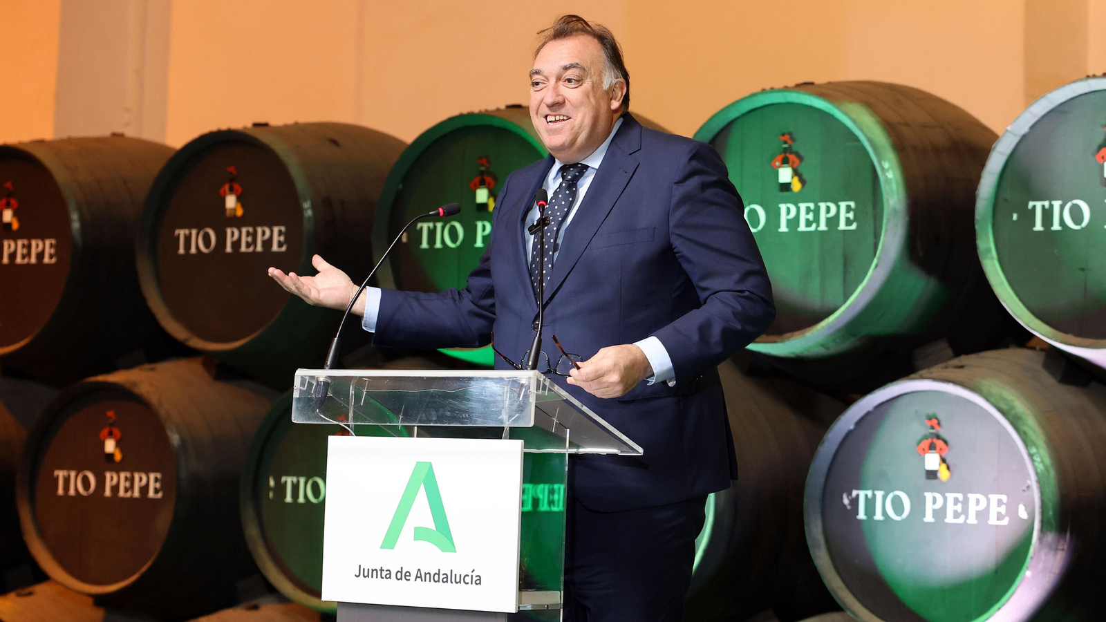 Presentación del stand de Andalucía en Fitur en Bodegas González Byass de Jerez Presentación del stand de Andalucía en Fitur en Bodegas González Byass de Jerez
